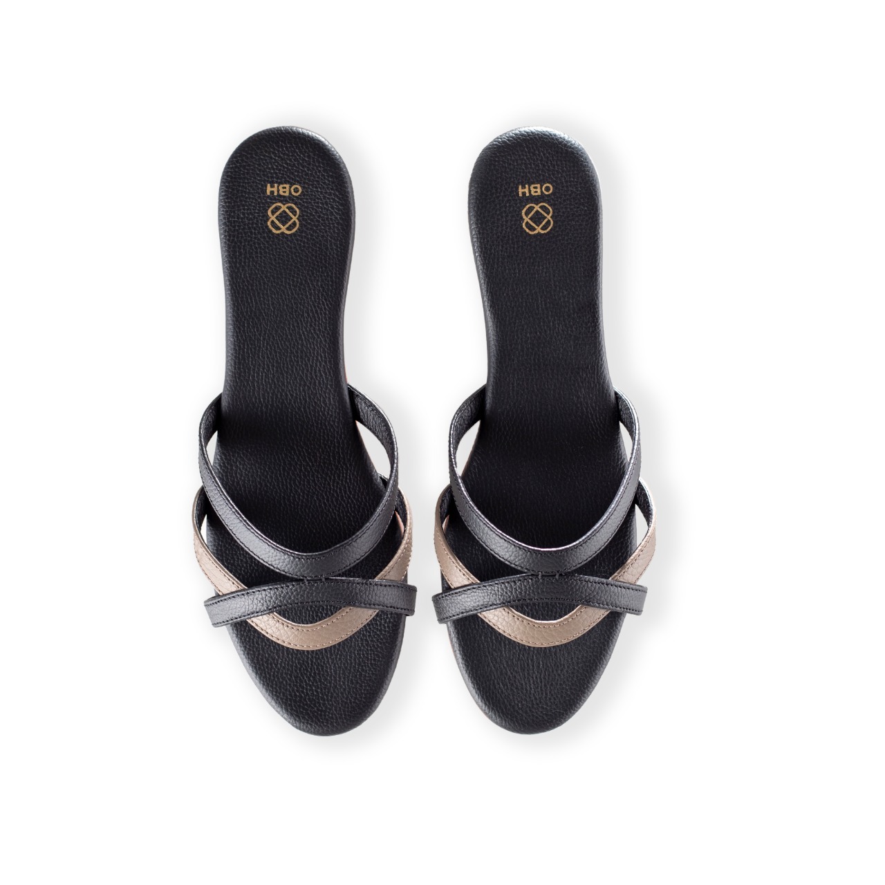 Buy OBH Ladies Sandal 2 Model Taupe/Black Color Online in UAE | OBH ...