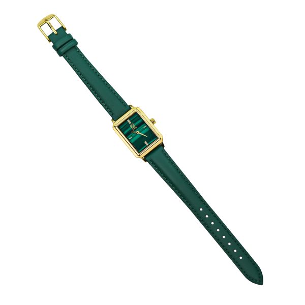 OBH Ladies Watch Genuine Leather Green and Gold