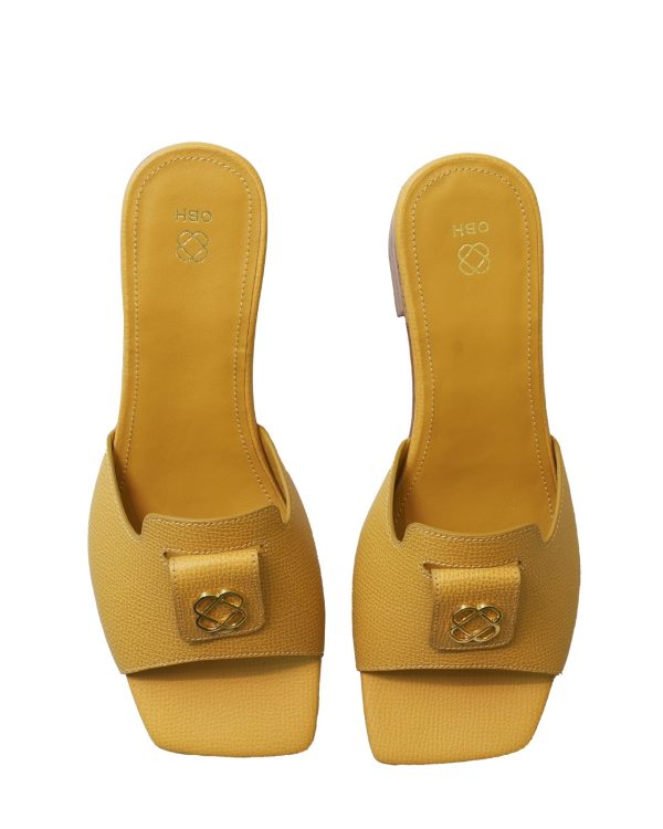 Ladies Sandal With Heels Model 1 Mustard